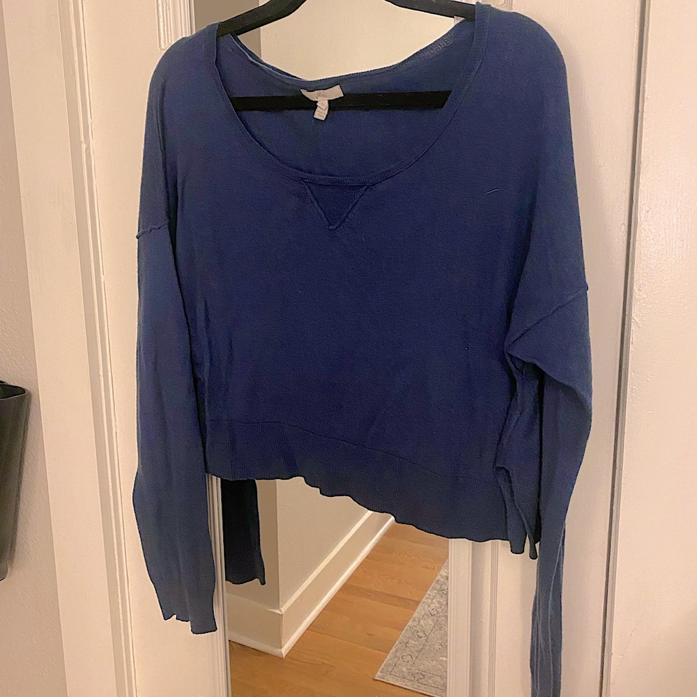 Joie Cropped Dark Teal Sweater